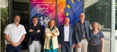 de gauche &agrave; droite : Francisco Beltr&aacute;n Lloris, Sergio Salinas Alcega, Rosa Mar&iacute;a Bolea Bailo, Laurent Bordes, Ernesto Exposito, Blandine Daguerre