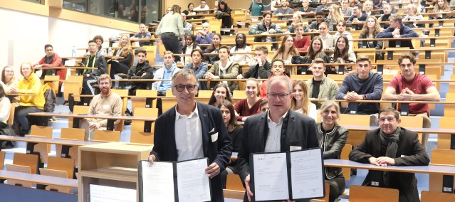 Yves Brettes, administrateur de Réseau Entreprendre® Adour, Laurent Bordes, président de l’UPPA