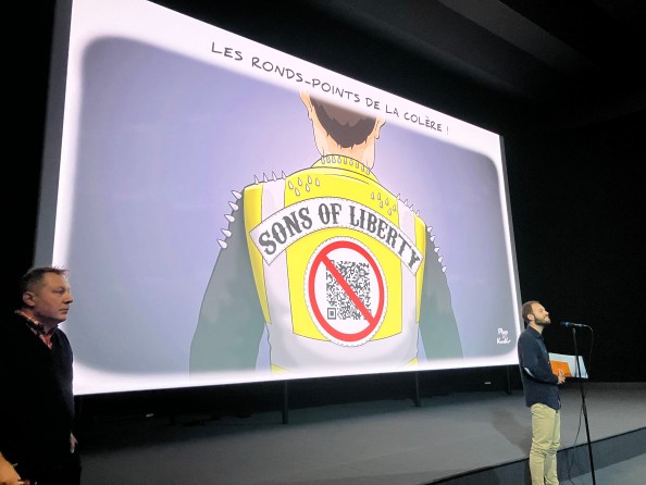 Photo prise lors de l'intervention de Samuel Legris par Simon Baert, scénariste